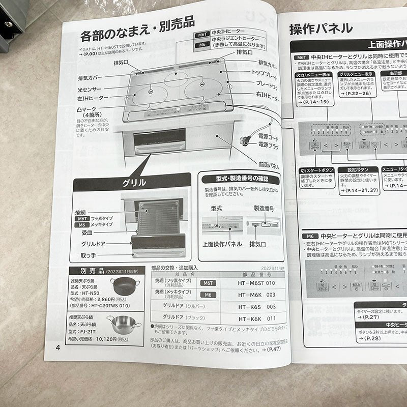 【名】【アウトレット】【未使用品】日立 IHクッキングヒーター ビルトイン 3口 幅60cm HT-M6S HITACHI 200V